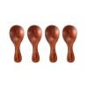 4Pcs Mini Wooden Spoons; Small Spice Condiment Spoon; Sugar Tea Coffee Scoop; Short Handle Wood Spoon; Jam Mustard Ice Cream Wood Spoons; Kitchen Gadg
